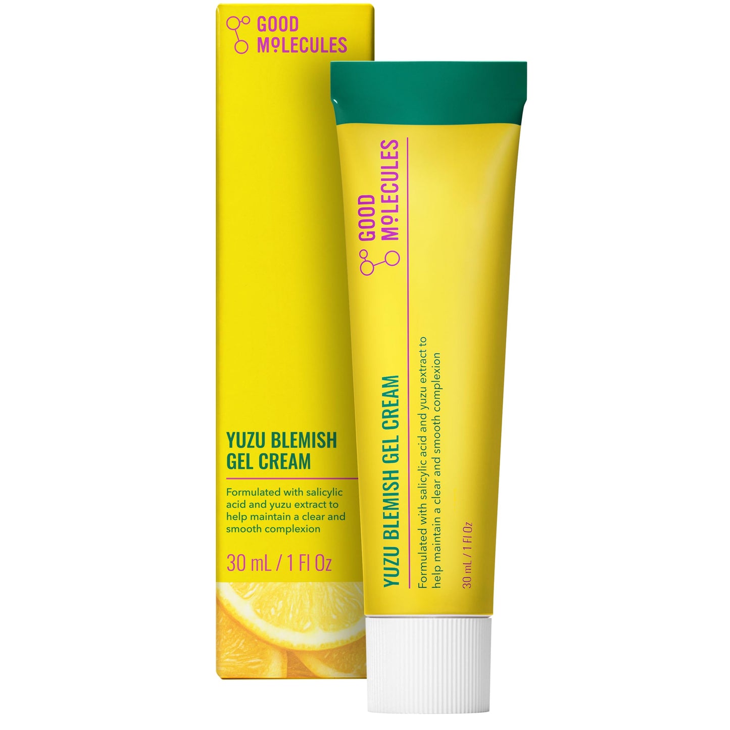Good Molecules Yuzu Blemish Gel Cream - Lightweight Gel Moisturizer with Salicylic Acid (BHA) and Natural Extracts to Target Blemishes, Even Skin Tone, and Texture - Skin Care for Face