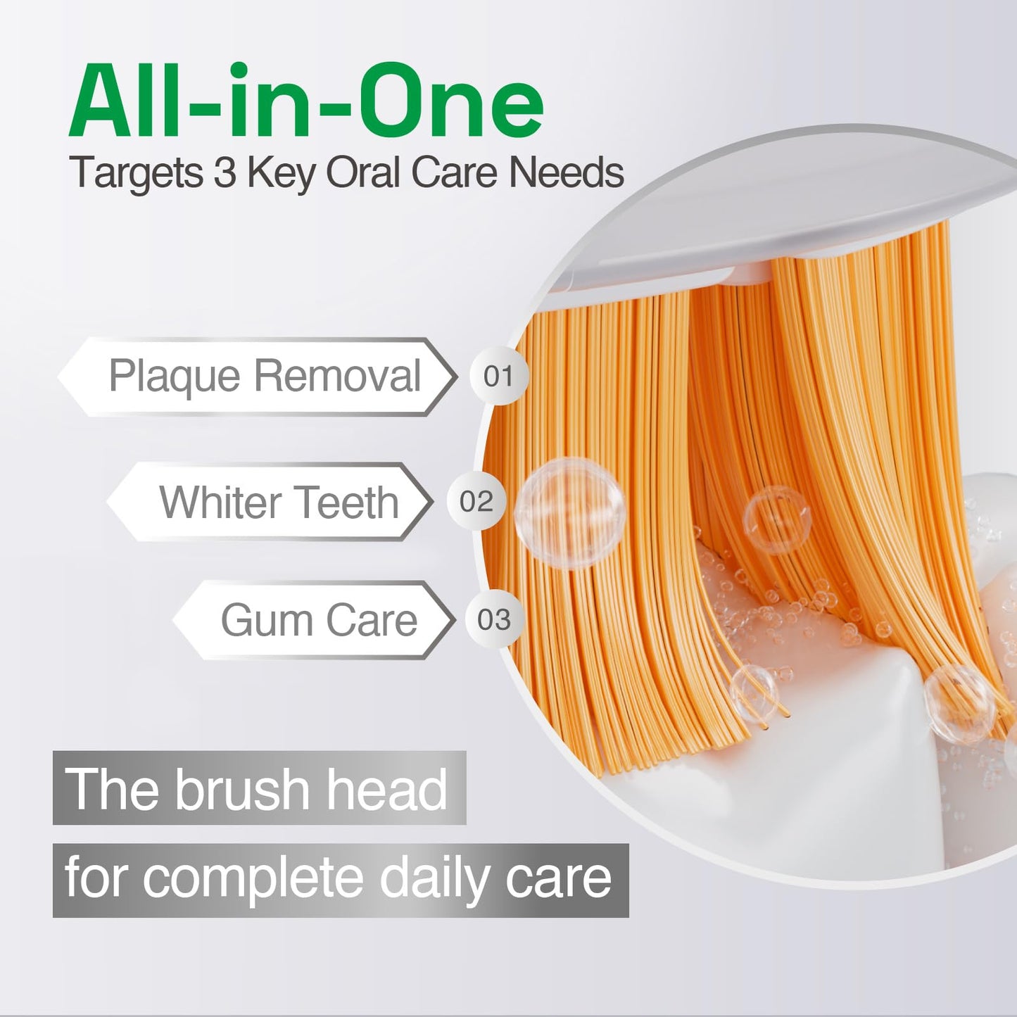 Brushmo All-in-One Replacement Toothbrush Heads, Compatible with Philips Sonicare Click-on Electric Toothbrush Handles, 4 Standard Replacement Heads, BM994, White