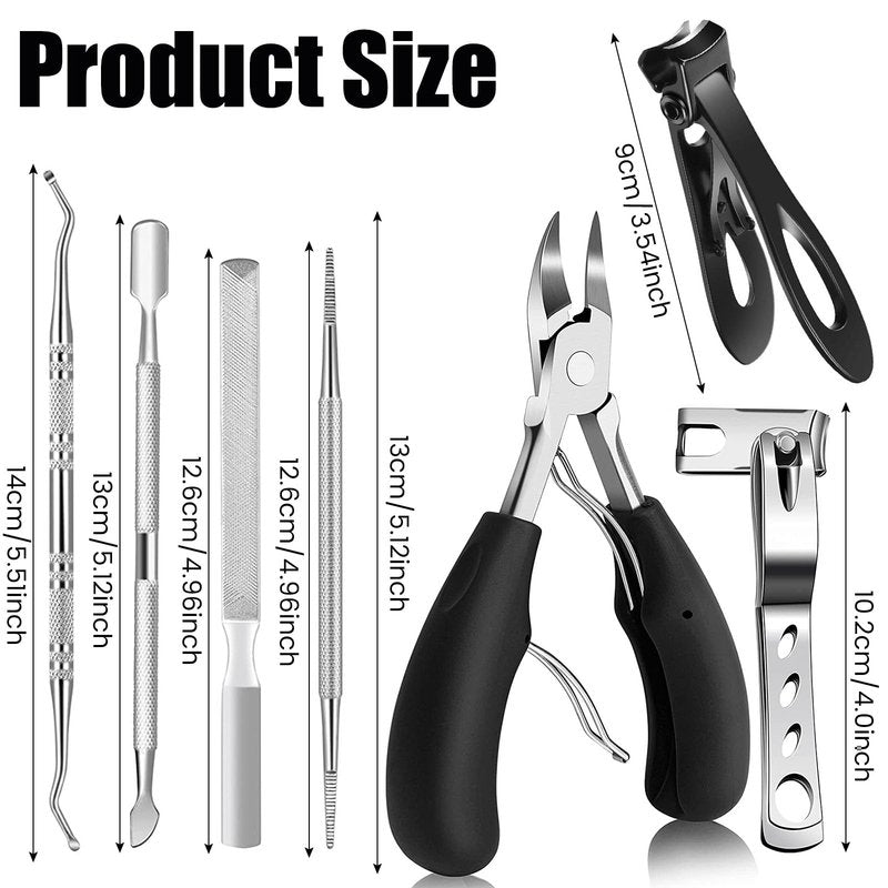 14PCS Ingrown Toenail Clippers Kit Stainless Steel Ingrown Toenail Removal Kit Professional Toenail Clippers Set for Ingrown and Thick Nail Toe Nail Cutter for Adults and Seniors