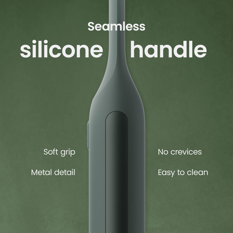 Quip Ultra Next Generation Smart Sonic Toothbrush - Timed Electric Toothbrush for Adults - Replaceable Brush Head, Soft Bristles, Silicone Handle, 30-Day Battery Life, Travel Case - Moss Green