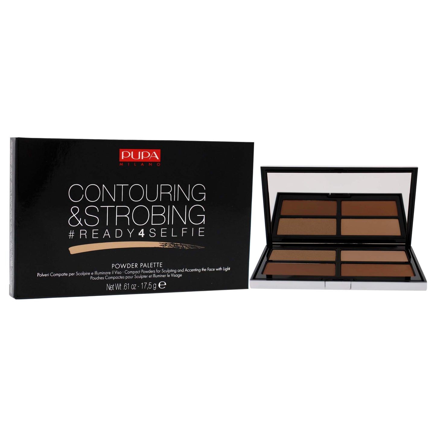 Ready 4 Selfie Contouring And Strobing Powder Palette - 002 Medium Skin by Pupa Milano for Women - 0.61 oz Makeup