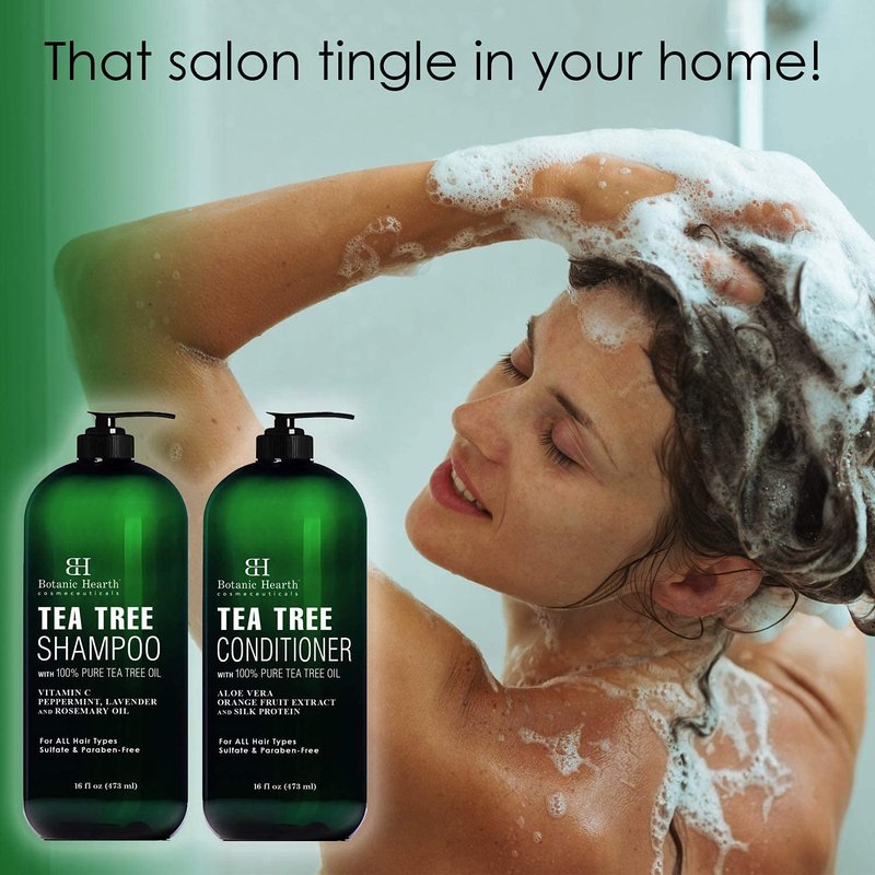 Keratin Hair Mask & Tea Tree Shampoo/Conditioner Set | Nourishing Hair Care Bundle (16 oz Each)