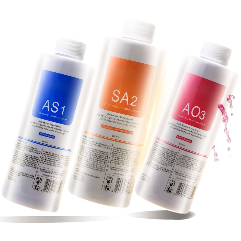 Elvenstars Hydrate Solution for Facial Machine Hydrogen Oxygen Professional, AS1 SA2 AO3 Solution Serums for Hydration Face Cleaning, Face Skin Care, Hydrating, Exfoliate 400ml/3pcs