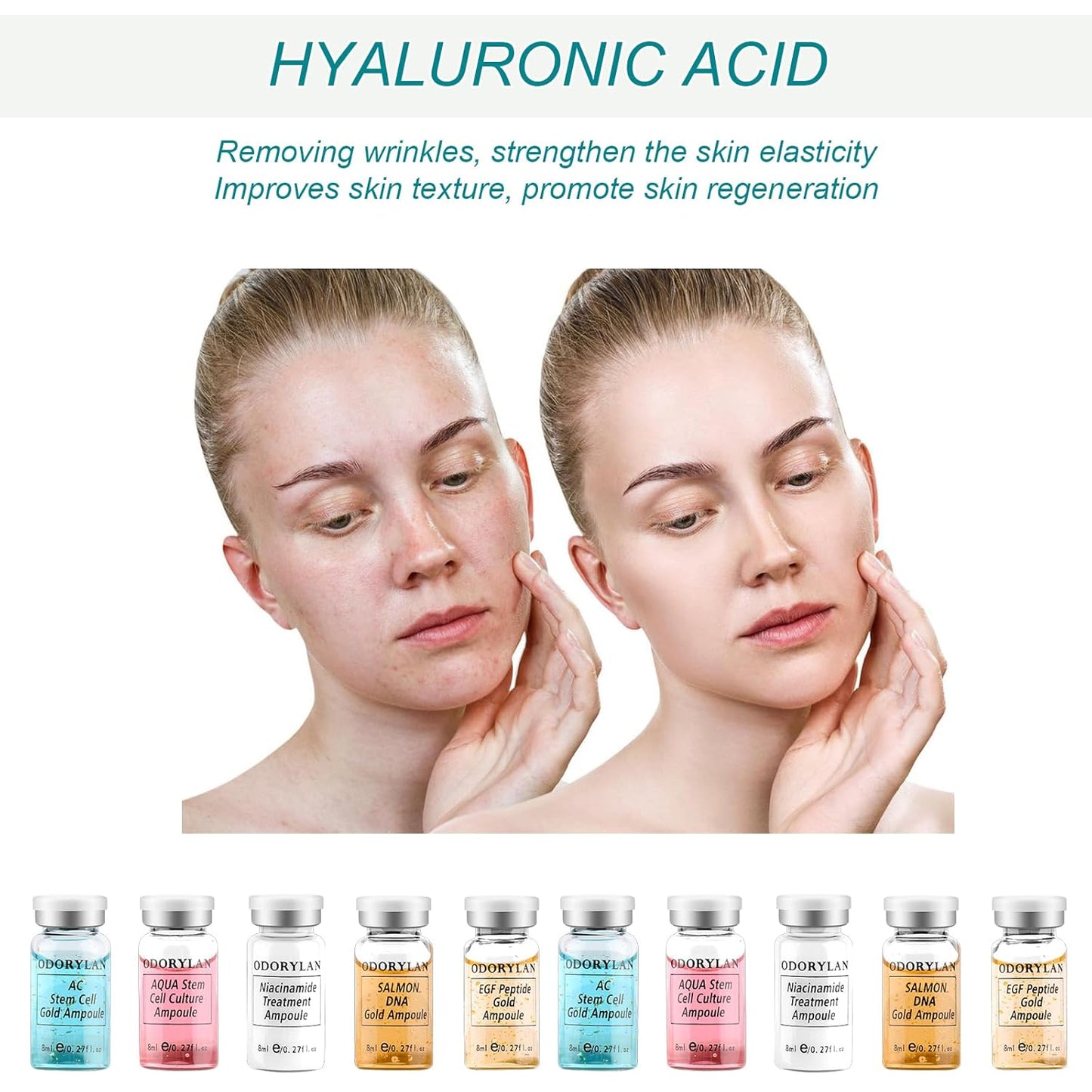 Stem Cell Serum for Face - Exosome Ampoules for Radiant, Hydrated Skin | Anti-Aging Treatment, 10 Vials