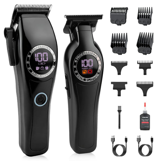Lanumi Men Hair Clippers & Trimmers Set Cordless Barber Clipper for Hair Cutting Kit with Colored Guide Combs Professional Beard Trimmer Barbers USB Rechargeable