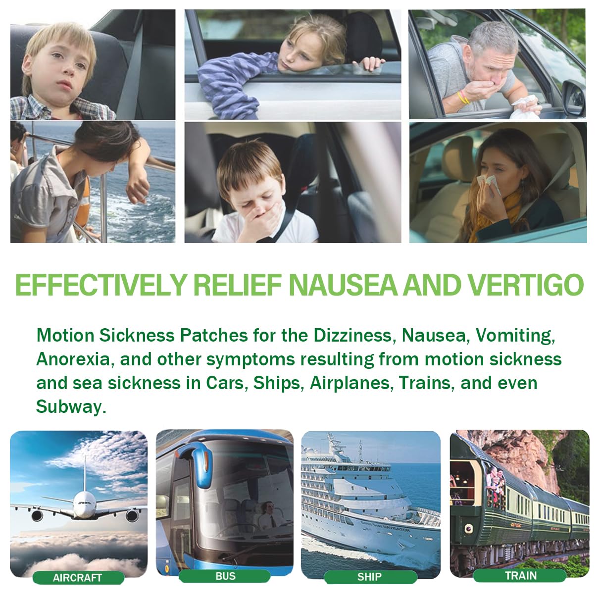 (2026 New) Motion Sickness Patches Non Drowsy, 100% Natural Sea Sickness Patch(Efficient– Lasts 72 Hours)-for Car Airplane Ship Altitude Sickness(Travel Essentials)-for Adults and Kids(24 Count)