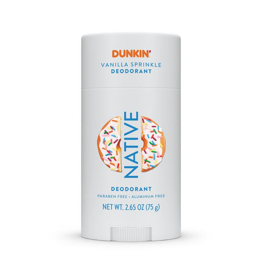 Native Deodorant | Limited Dunkin Donuts Edition | Aluminum Free with Baking Soda, Probiotics, Coconut Oil and Shea Butter | Vanilla Sprinkle 2.65oz