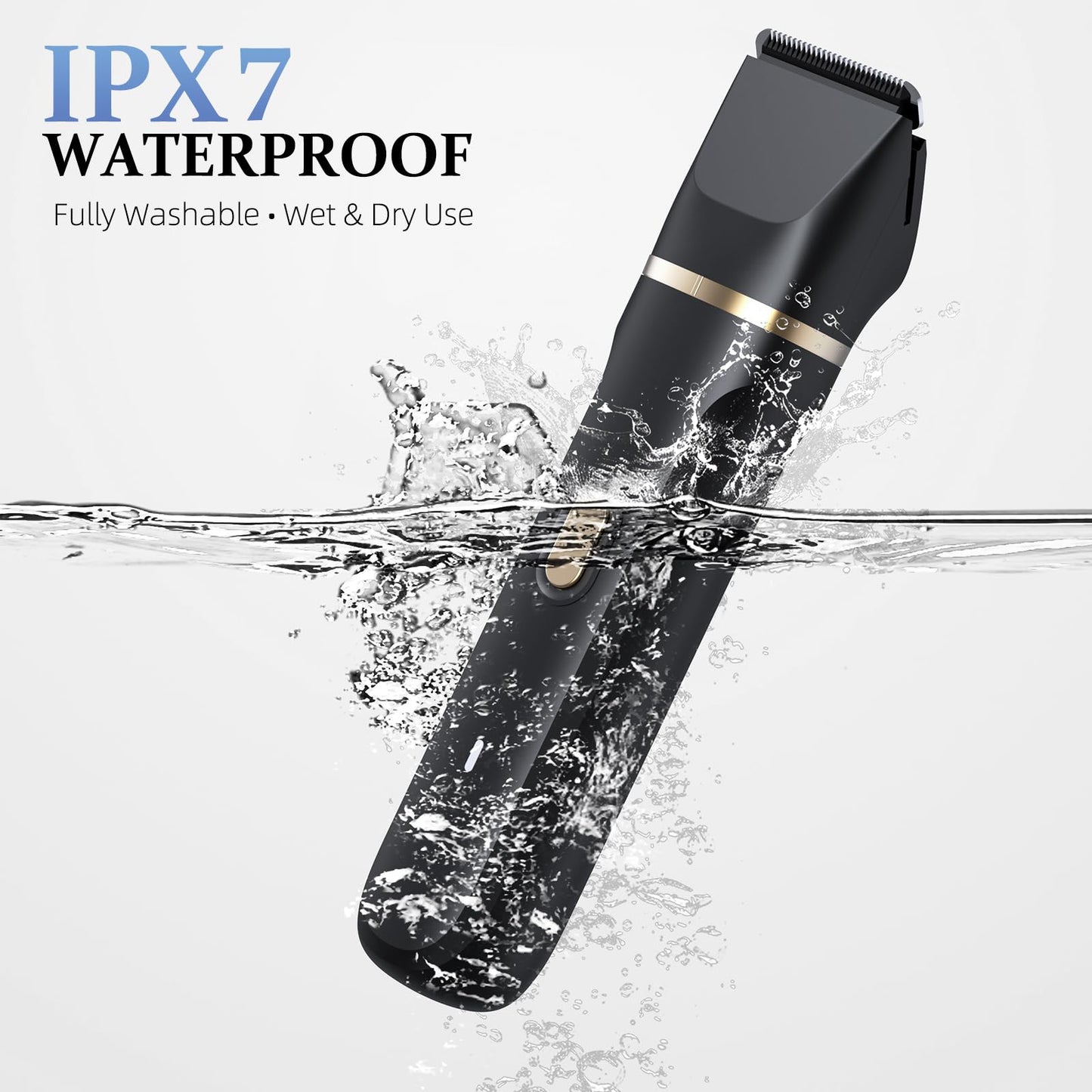 HOHOLE 5-in-1 Bikini Trimmer for Women, IPX7 Waterproof Electric Razors Shaver, Cordless Body Hair Trimmer, Facial & Pubic Hair Removal, Ceramic Blade (Black)