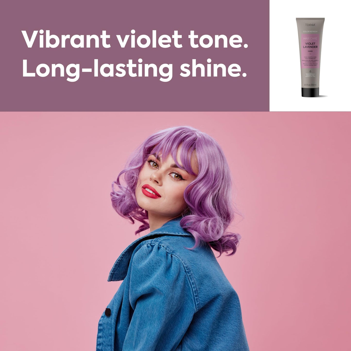 LAKMÉ Teknia Violet Lavender Color Refresh Hair Mask, Color Depositing Conditioner for Purple Hair, 8.5 Fl Oz