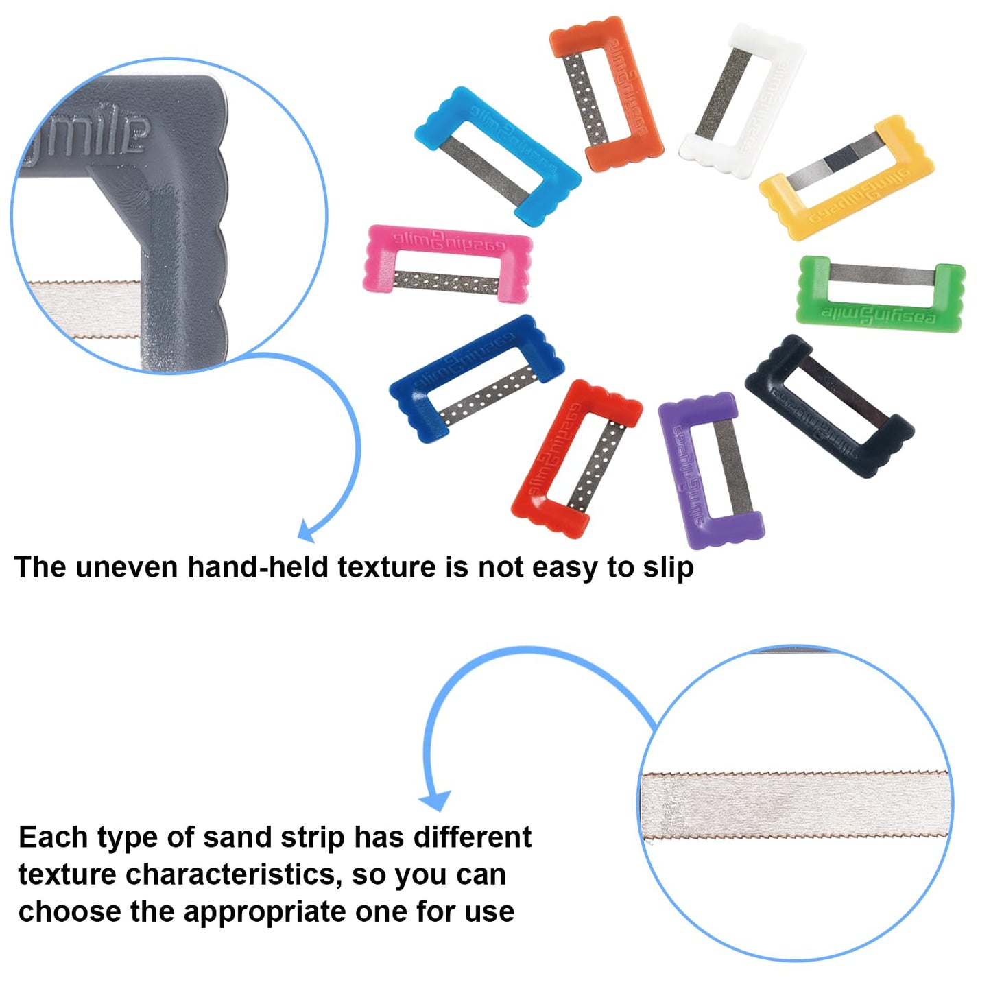 HARMONYDENT Dental IPR Strip System Orthodontic Adjacent Surface Unglazing Strip Aesthetic Repair System Strip Pack of 10 (Deep)