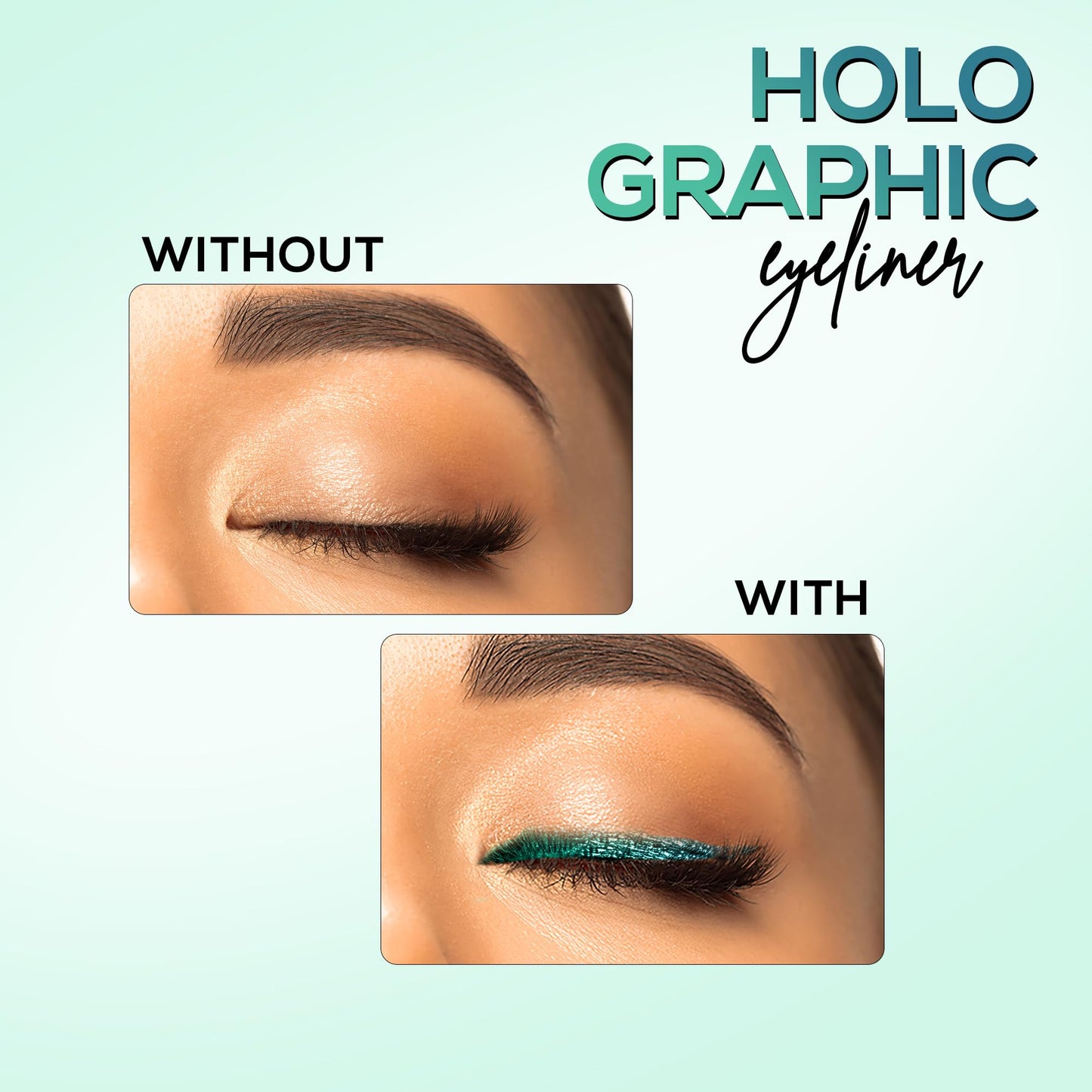 RENEE Holographic Eyeliner, Smudge-Proof & Long-Lasting, Easy Glide & Quick-Drying Formula with Monochrome Effect, Intense Color Pay-Off, Infused with Vitamin E, 06 Mercury