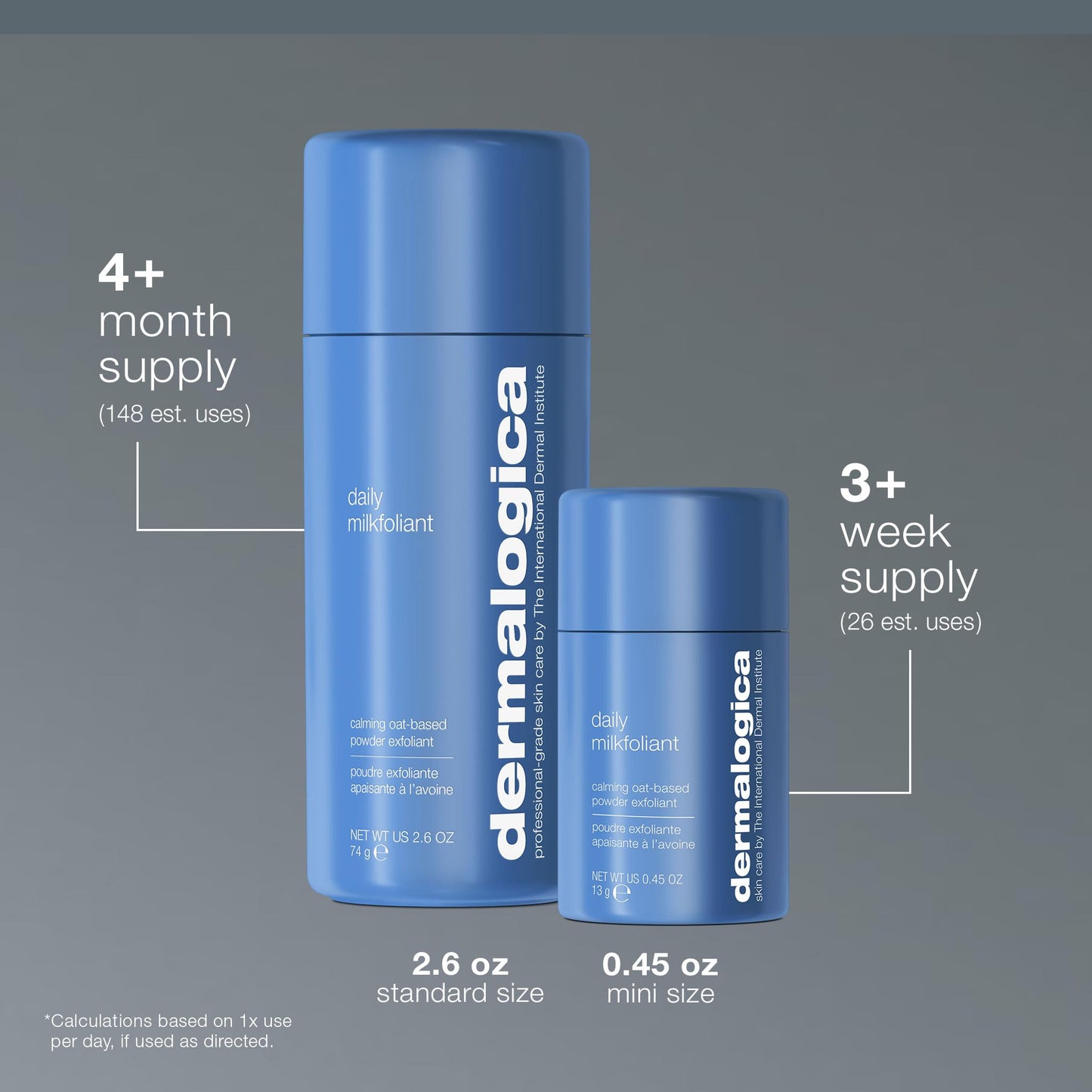 Dermalogica Daily Milkfoliant, Face Exfoliator, Powder Scrub Exfoliant with AHA and BHA - Calming, Polishing and Hydrating Skin, Oat-Based, Vegan Product, Travel Size, 0.45 oz