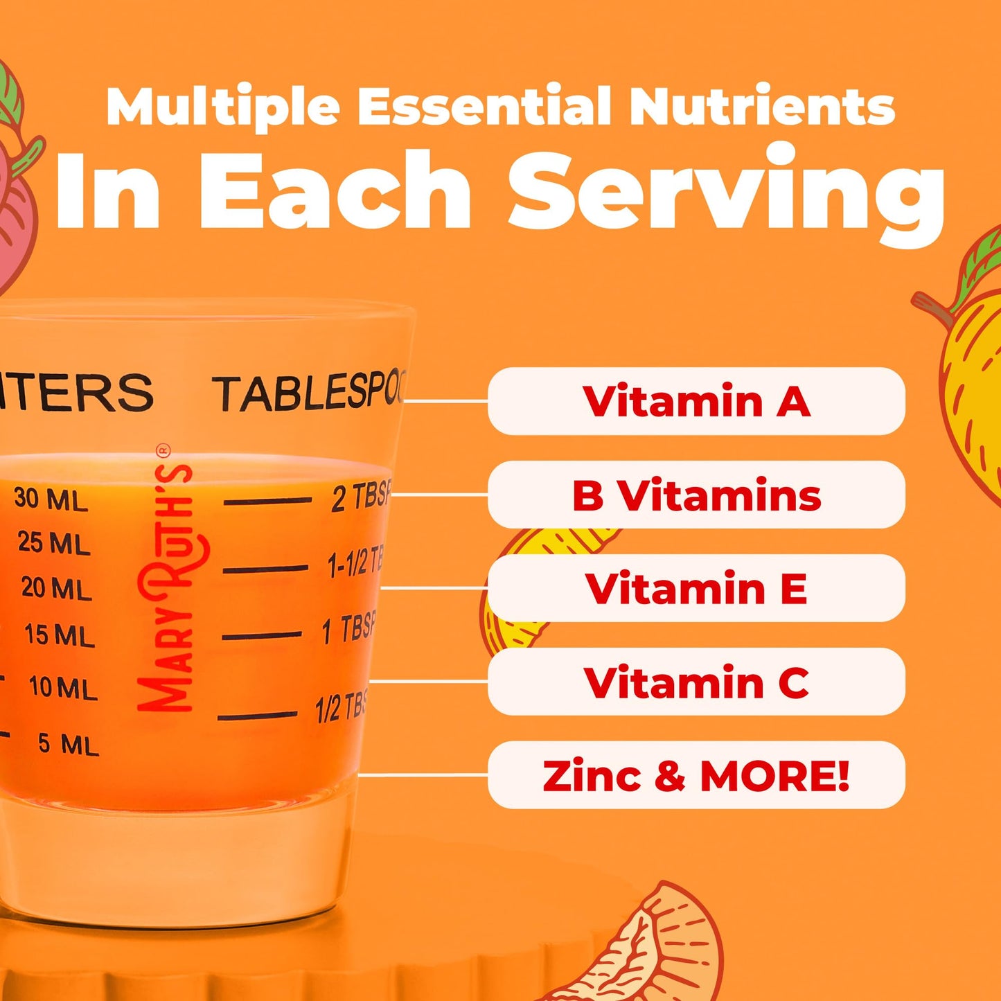 MARYRUTH'S Liquid Multivitamin + Hair Growth Travel Pack | 8 ct | Biotin 10000mcg | Lustriva Hair Growth Supplement | Clinically Tested in Women for Thicker Hair & Facial Wrinkle | Ages 18+ | 1 Fl Oz