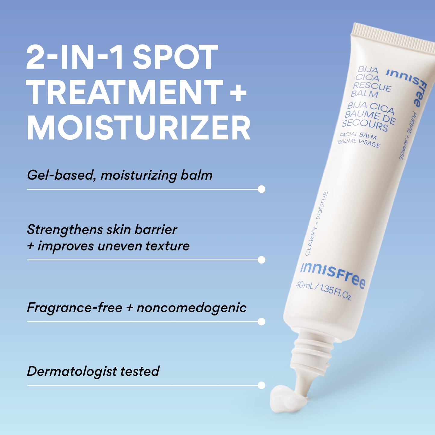 innisfree Bija Cica Rescue Balm with Squalane, Korean Moisturizing Balm Helps Soothe Skin and Improve Uneven Texture