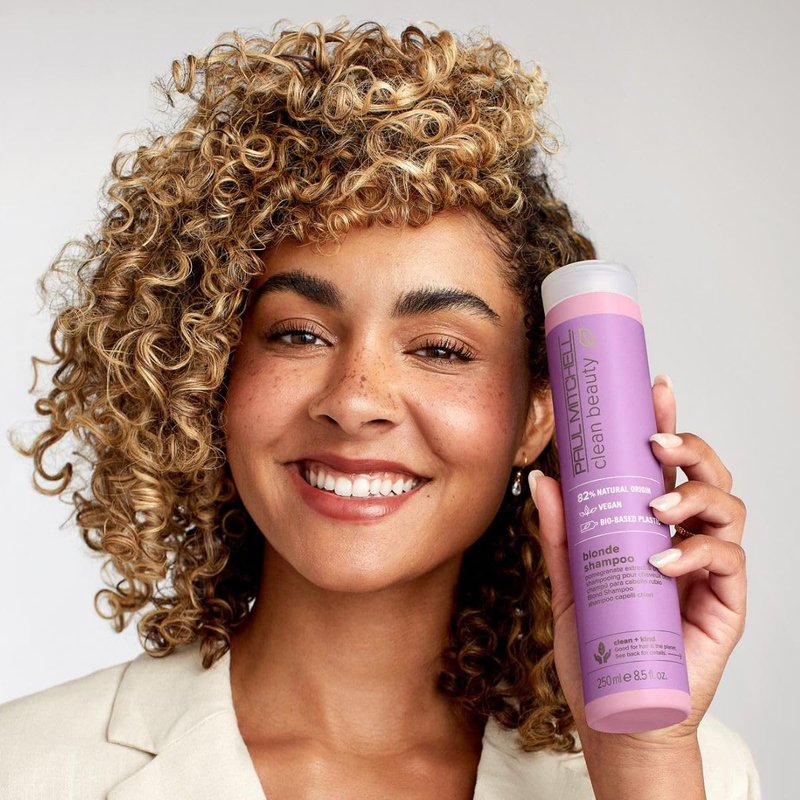 Paul Mitchell Clean Beauty Blonde Purple Shampoo, Gently Cleanses, Eliminates Brassy Tones, For Color-Treated Hair + Naturally Light Hair Colors, 1.7 fl oz