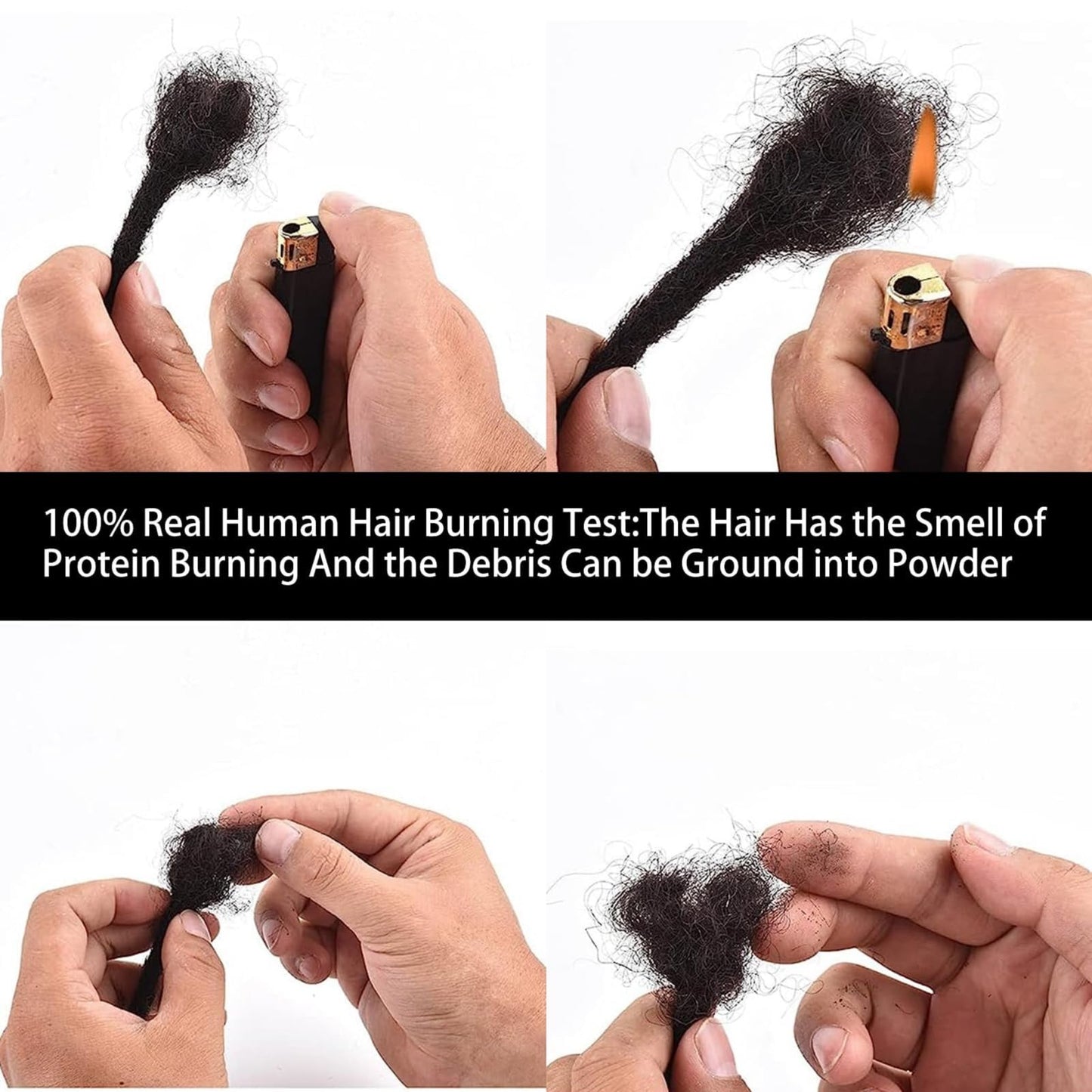 12 Inch Loc Extensions Human Hair 0.6CM Width Dreadlock Extensions for Blck Men/Women Can Be Dyed Bleached Curled Full Handmade Permanent (12 Inch-30Strands,1B)