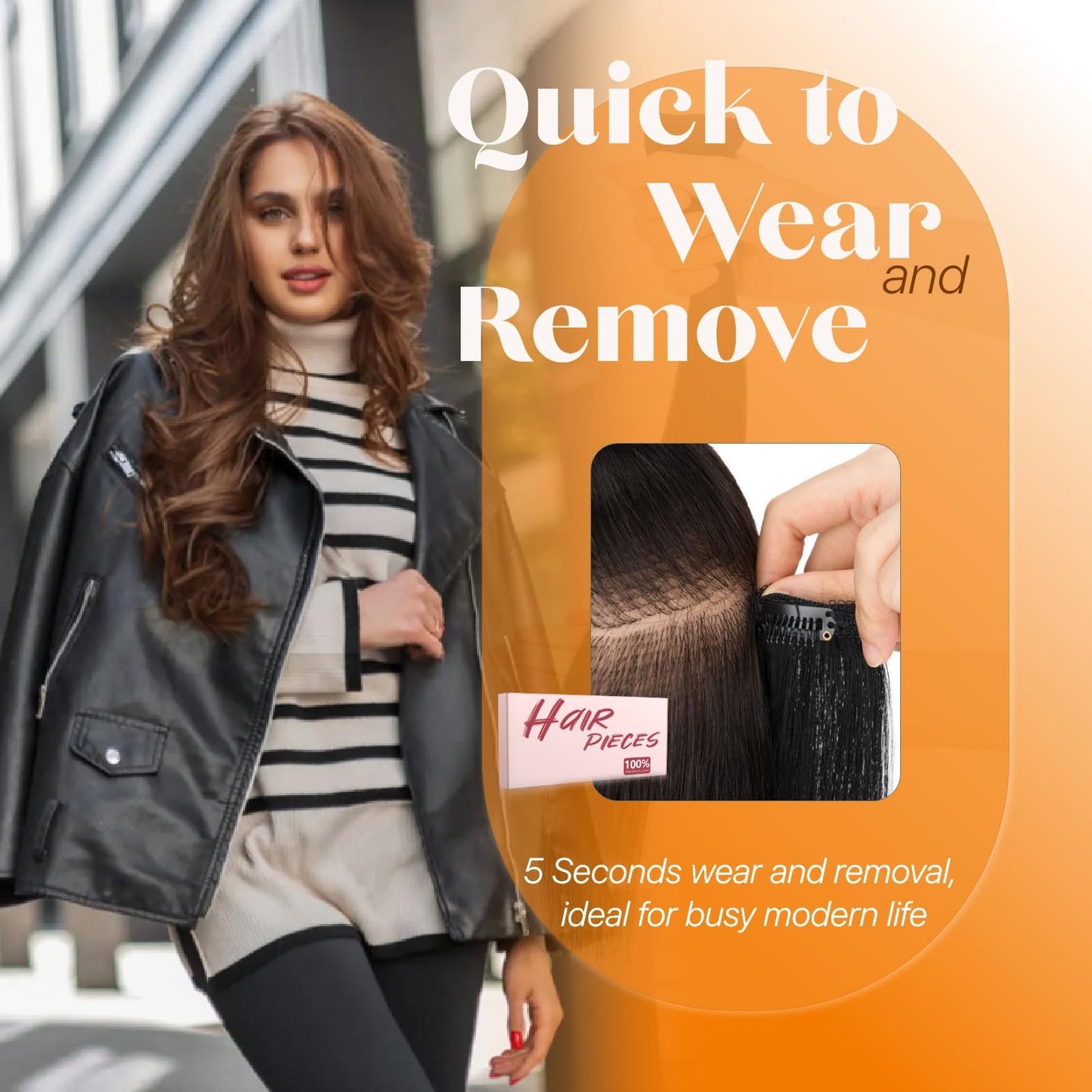 TESSHAIR 6PCS Clip in Hair Extensions Real Human Hair Short Clip in Extensions for Women Short Straight Hairpieces to Add Volume and Highlights 16 Inch Light Brown