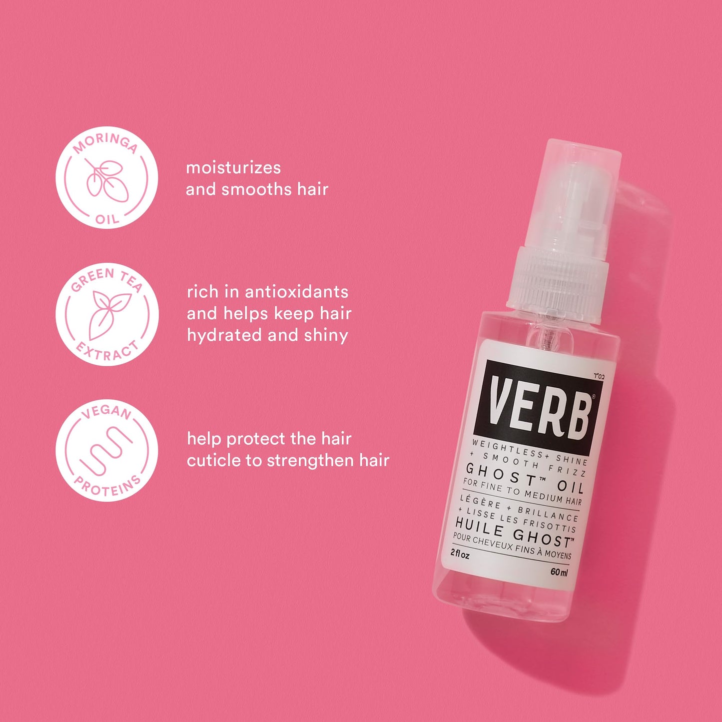 VERB Trial Kit, 6 pc - Includes Ghost Oil + Top Stylers & Samples for Volume, Moisture, Frizz Control & Heat Protection