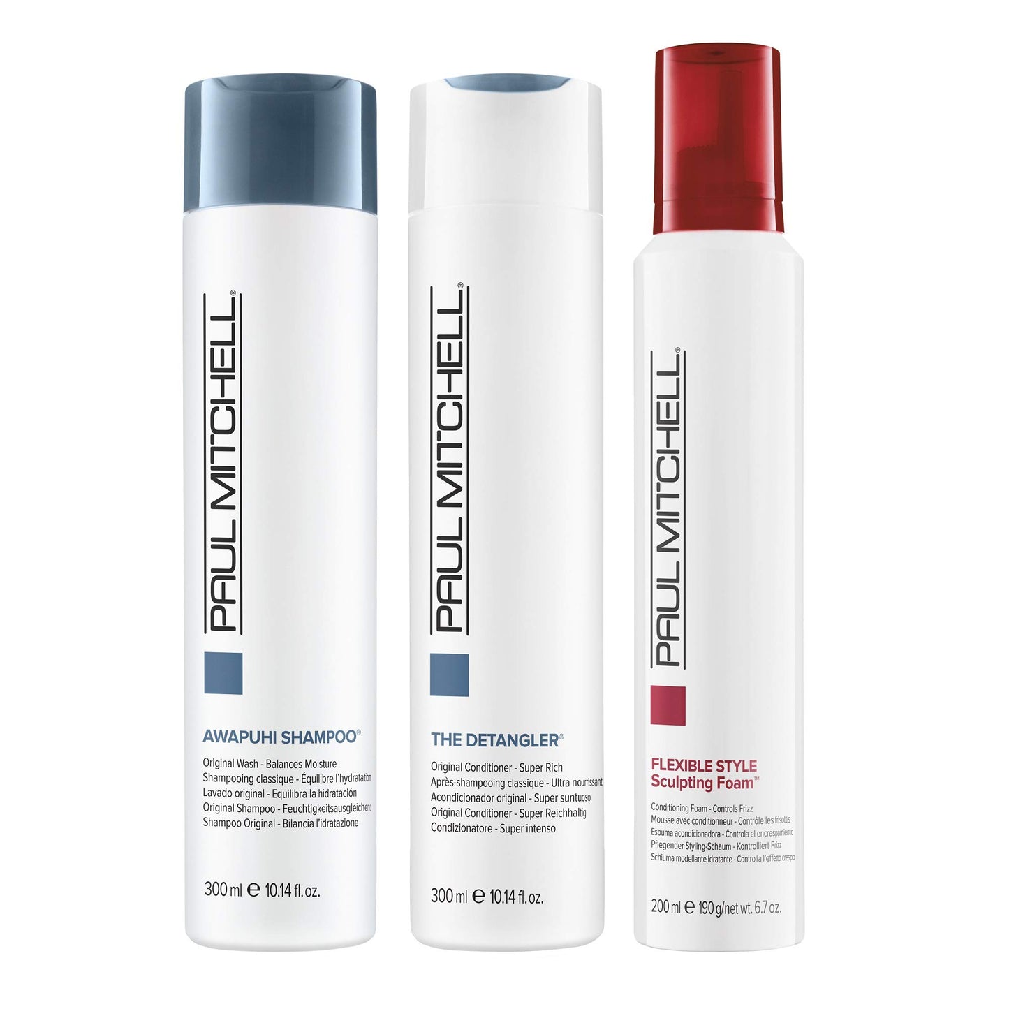Paul Mitchell Awapuhi Shampoo, Balances Moisture + Adds Shine and Paul Mitchell The Detangler Conditioner, Hydrates + Adds Manageability, Set