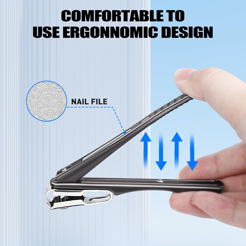 Senior Rotating Nail Clippers for Thick Toenails, Large Fingernail Clippers for Seniors - Ideal Christmas Stocking Stuffers Gifts for Dad Mom (Light Gold)