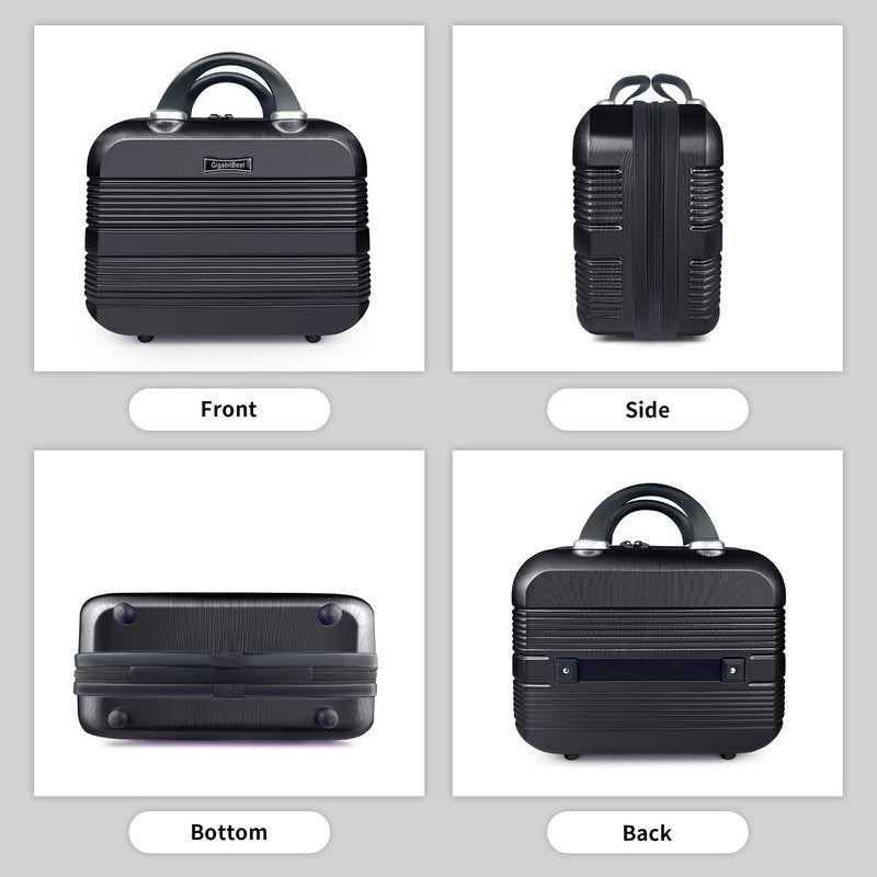 GigabitBest Portable Makeup Travel Case，PC+ABS hard shell cosmetic case,Women's portable cosmetic case with safety lock, suitable for travel and daily use-Green
