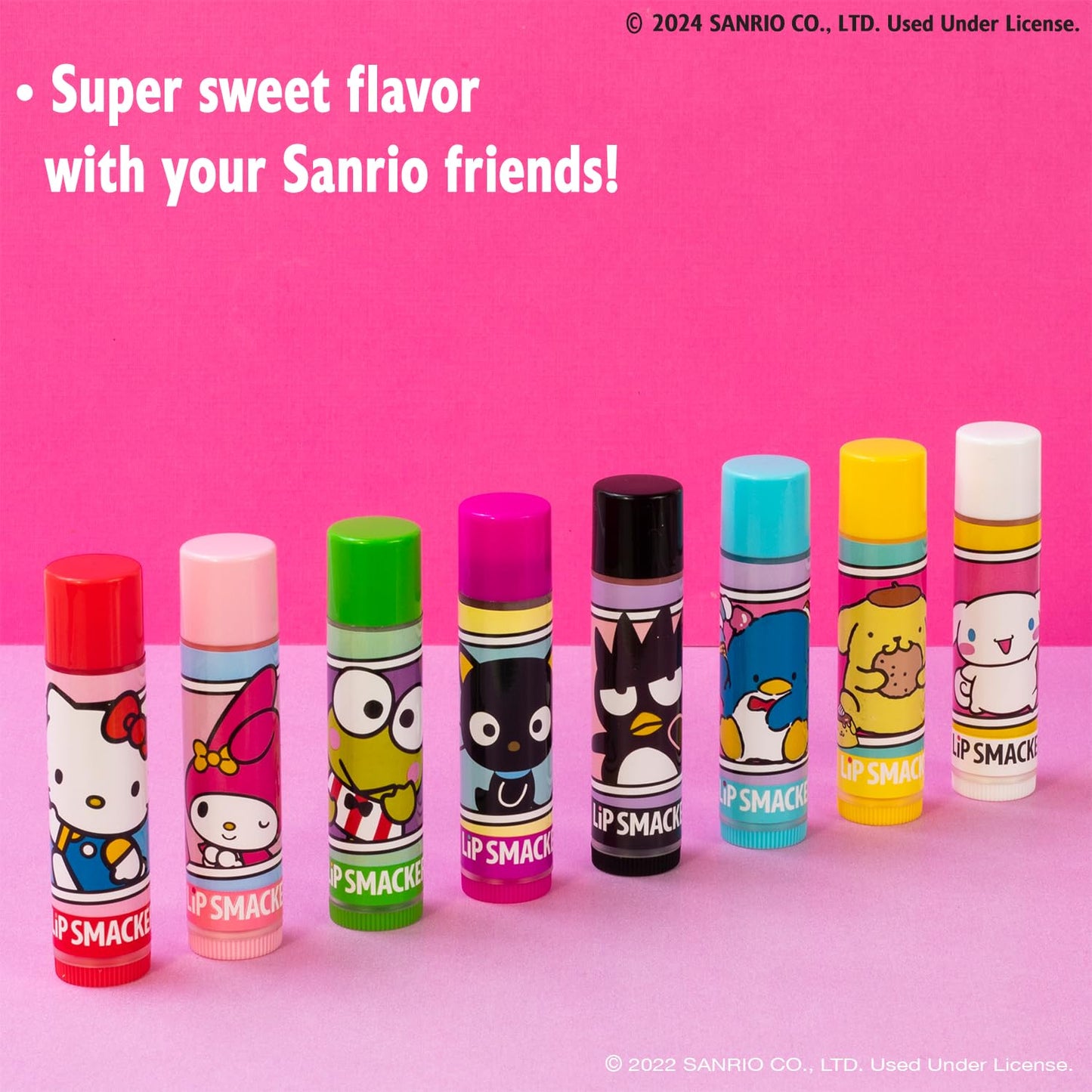 Hello Kitty Flavored Lip Balm Set - 8-Piece Hydrating Collection | My Melody, Little Twin Stars, Chococat