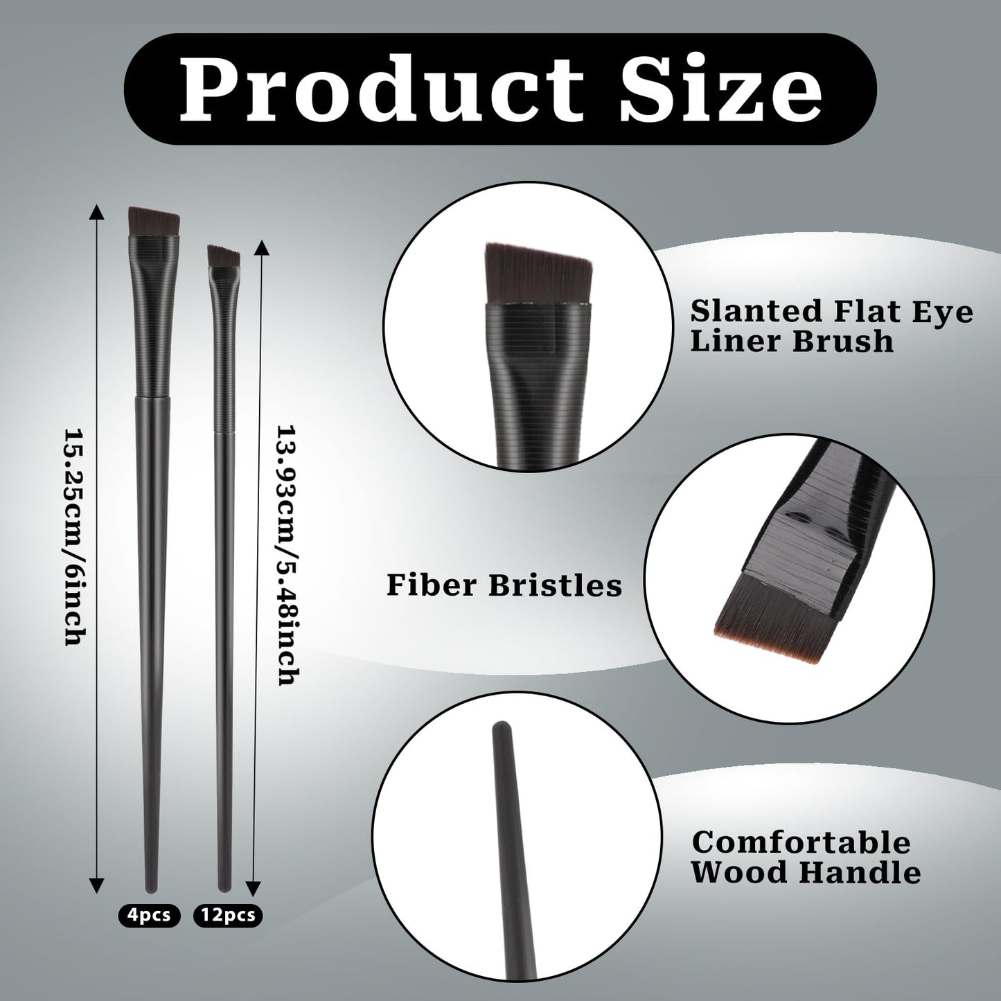 16 Pcs Brow Tint Brush Eyeliner Brush Eyebrow Brush Tint Ultra Thin Angled Eye Liner Brush Applicator, Fine Angled Eyebrow Tint Brushes, Eyeshadow Eye Brow Makeup Brush Applicator