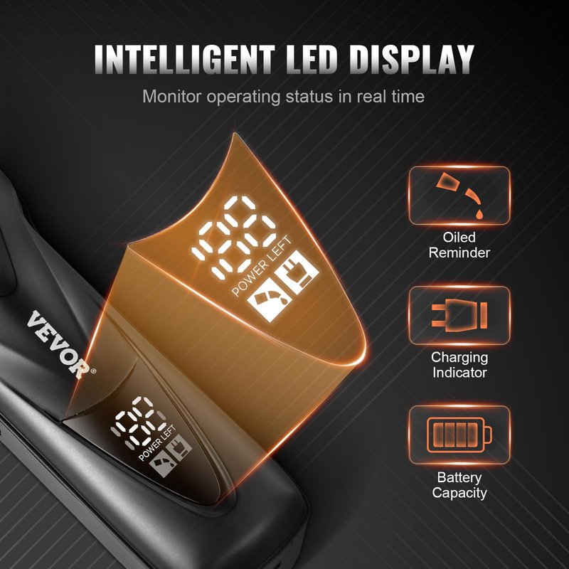 VEVOR Hair Clipper for Men with Magnetic Motor 10000RPM, Cordless Barber Clipper with DLC Fade Blade, Men's Hair Cutting Grooming Kit with 8 Guide Combs for Home Barber, Ideal Gift for Man