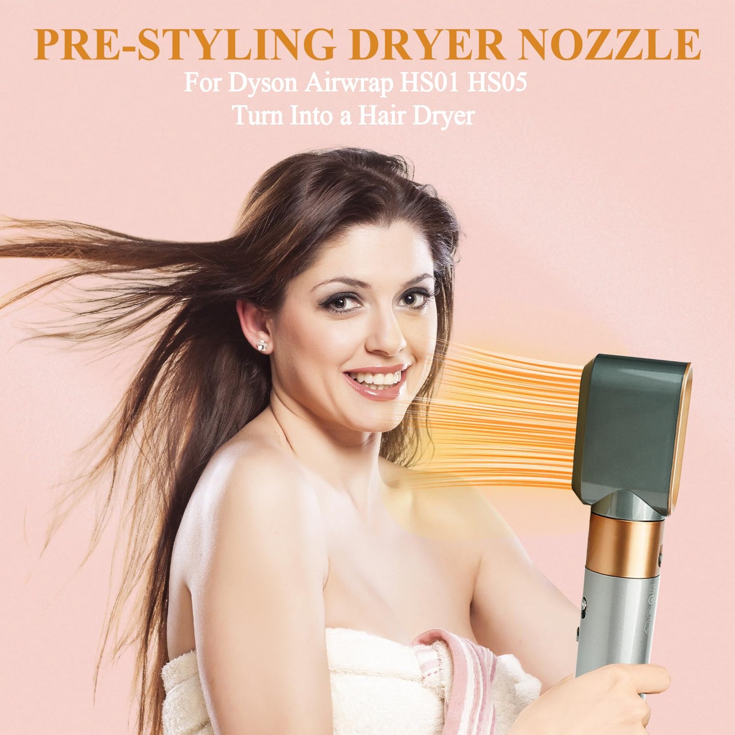 YTCHYYSK Large Round Volumizing Brush and Pre-Styling Dryer Attachment for Dyson Airwrap, Gold