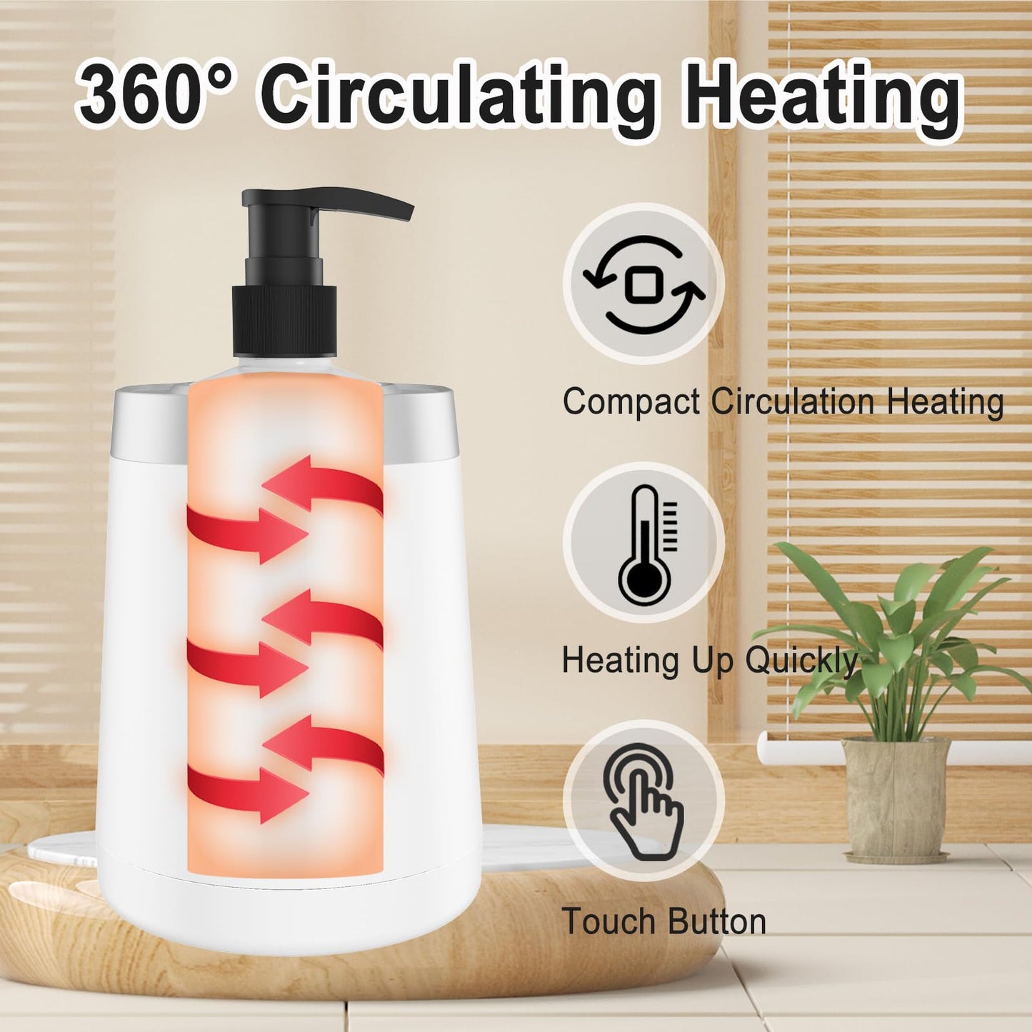 JOJOCOSMO Massage Oil Warmer Professional Lotion Warmers for SPA, Automatic Oil Lotion Cream Warmer For Salon, Home, with Two Oil Bottle Dispenser (White)
