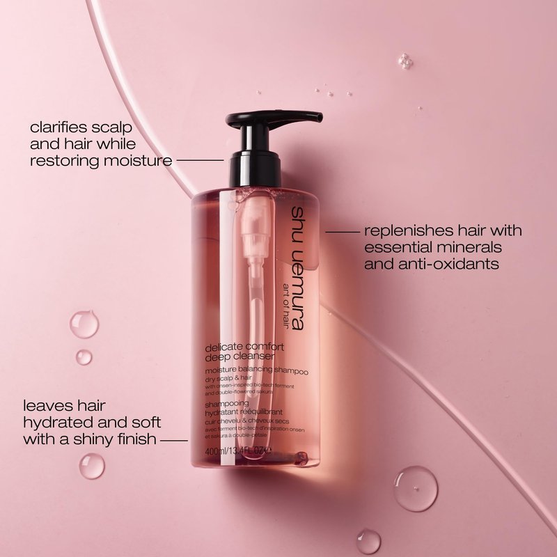 shu uemura art of hair Delicate Comfort Clarifying Shampoo For Dry Scalp & Hair - Cleanses and Softens, With Essential Nutrients and Antioxidants, 13.4 Fl Oz