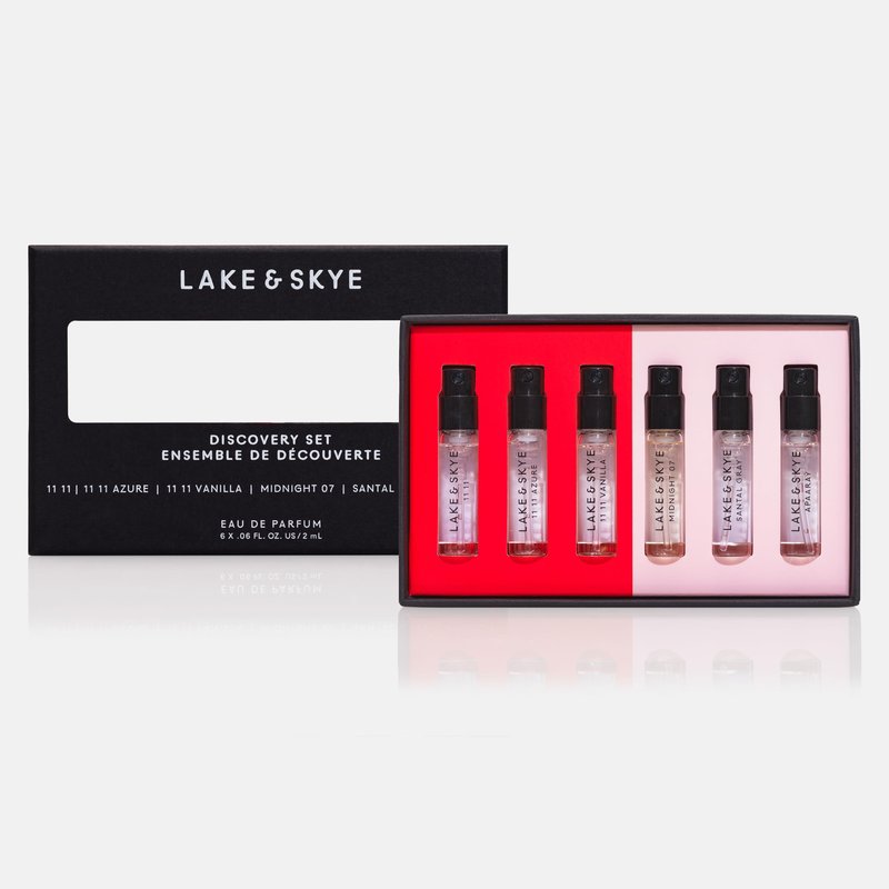 Lake & Skye 11 11 Eau de Parfum Discovery Set, 6 Spray Perfume Trial Set, Travel-sized Pack, Unisex, 6 Scents, Fragrance Sampler Gift Set, Long Lasting Fragrance, Sample