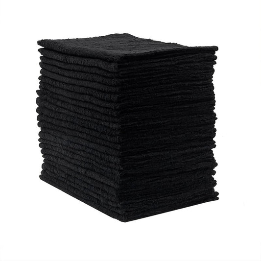 Eurow Ultra-Soft & Absorbent Cotton Salon Towels for Home, Beauty, Gym & Professional Salons, Fast-Drying for Hair, Hands & Spa Use, Durable & Machine Washable, 16" x 27", 24-Pack, Black
