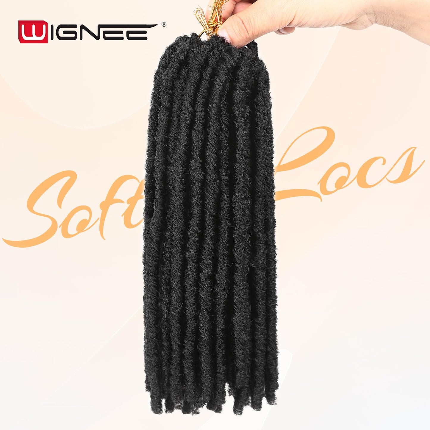 WIGNEE 120 Strands Faux Locs Crochet Hair 10 Inches Short Pre-Looped Soft Dreadlocks 6 Packs Pre-Twisted for Black Women (10 Inch, 1B)