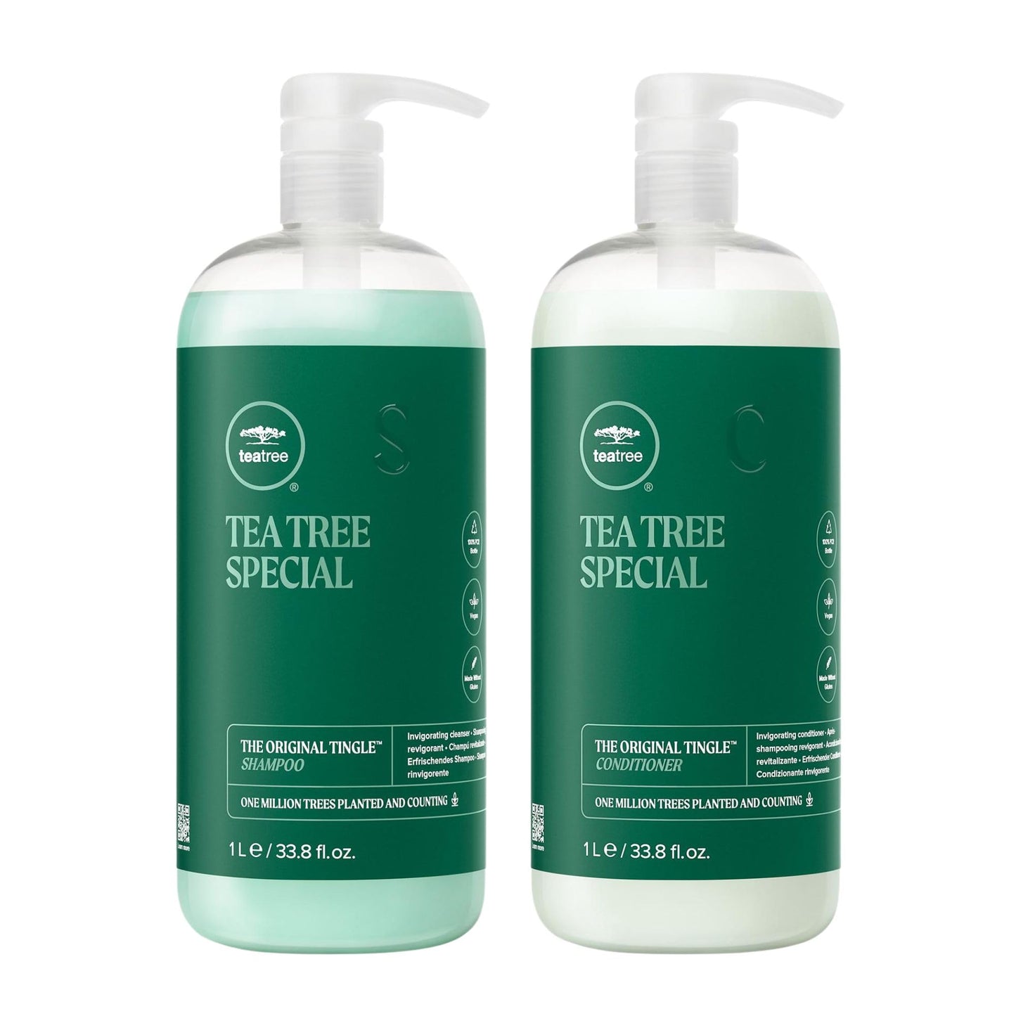 Tea Tree Special Shampoo Deep Cleans, Refreshes Scalp and Tea Tree Special Conditioner, Detangles, Smooths + Softens, For All Hair Types, 33.8 fl oz, Set