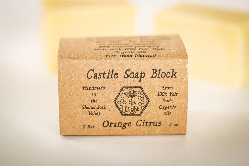 Pure Castile Bar Soap - Handmade with Fair Trade Organic Oils | 15 oz Unscented with Eco Scrub Bag