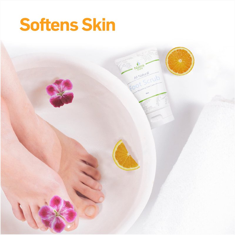 NatraCure Exfoliating Foot Scrub for Pedicures – Foot Exfoliator for Rough Feet, Dry Feet and Crusty Feet Treatment – Pedi Scrub Foot Softener & Smoother – Foot Soap Tea Tree Oil Foot Wash – 4 oz
