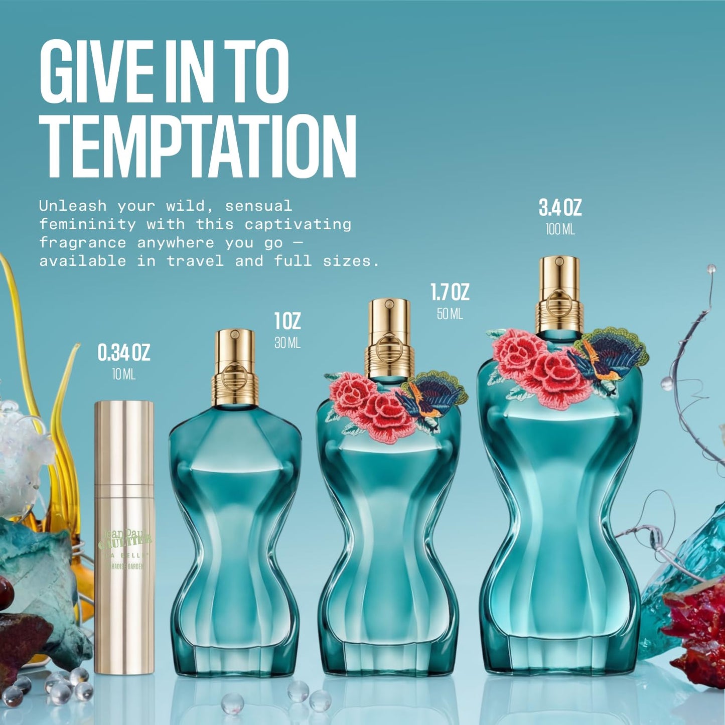 Jean Paul Gaultier La Belle Paradise Garden Eau de Parfum for Women - Long Lasting Floral Amber Women's Perfume with Blue Water Lily, Iris & Vanilla - Designer Fragrance Spray, 1.7 oz