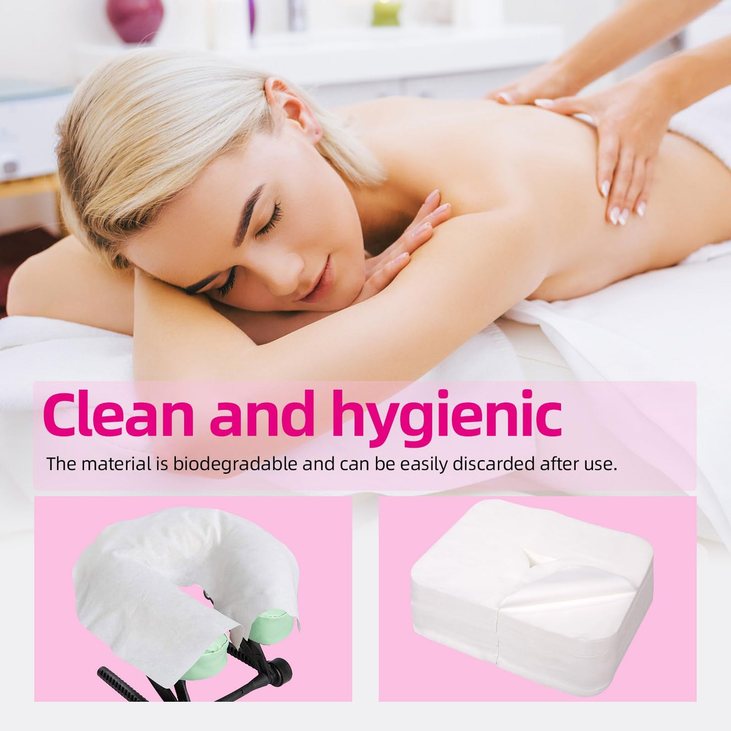 INNOVIO Disposable Face Cradle Covers 300 Count, Medical-Grade, Luxurious, Soft Nonwoven Face Cradle Covers for Massage Table & Chair, 16''*12'' Disposable Headrest Covers