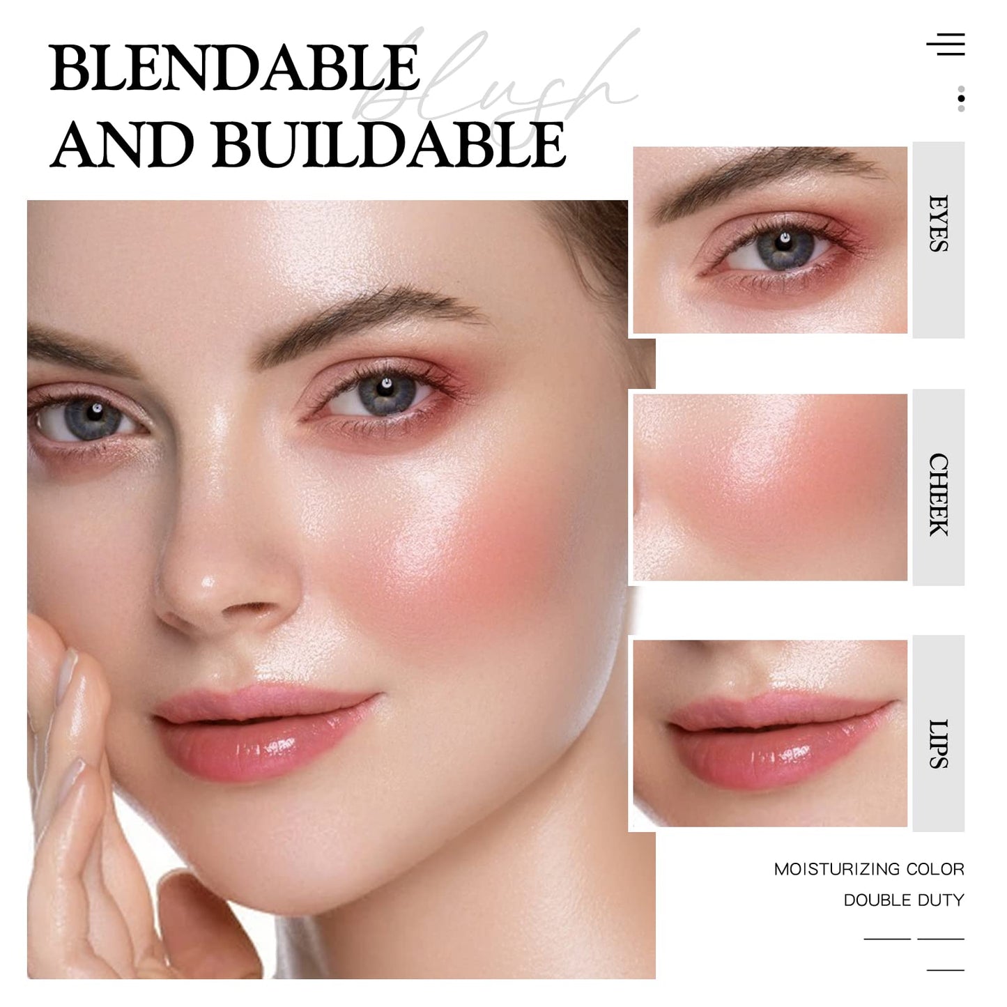 bayfree Cream Blush for Cheeks Radiant Finish, Hydrating, Creamy, Lightweight & Blendable Color, Vegan & Smooth Lip Color Balm, Hydrating Vitamin E
