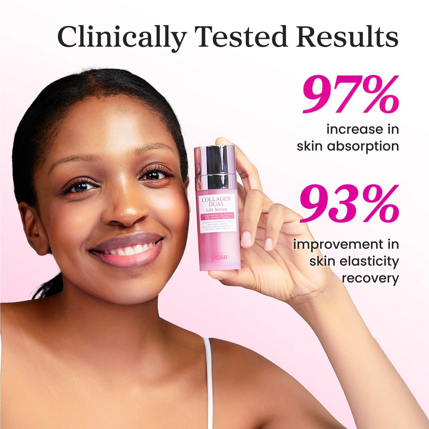 YADAH Collagen Dual Lift Serum 1.69 fl oz - Dual Formula in One with Vitamin C, Hydrolyzed Collagen, Spilanthol and Pure Collagen. Instant Firming and Lifting with Deep Hydration.