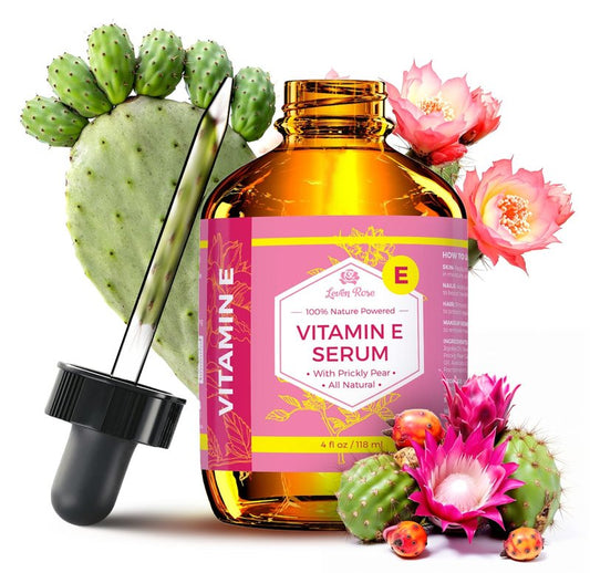 Leven Rose Vitamin E Oil Serum for Face and Skin, 4 fl oz Hydrating Serum Moisturizer, Multi Use Body Hair and Nail Oil