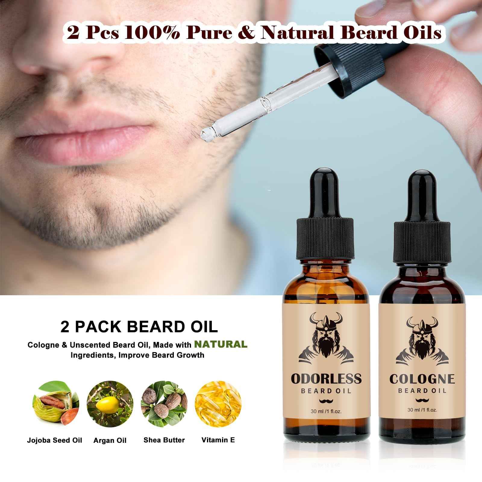 Beard Care Kit Gifts for Men, 9 Pcs Beard Grooming Kit, Beard Club Kit is a Unique Men's Gifts for Dad Husband Boyfriend, Father's Day Anniversary Birthday Wedding Christmas Gift Ideas for Him Boss