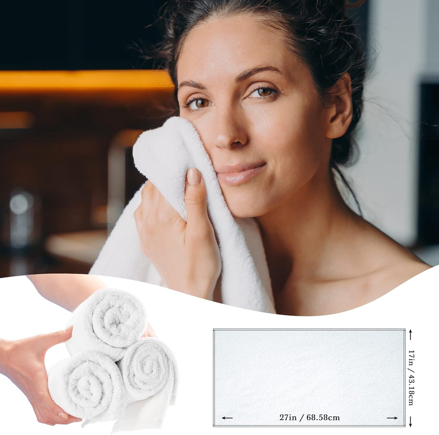 Salon Towels for Hair Stylist - Highly Absorbent Cotton | Pack of 24, 16" x 27" for Beauty & Spa Use