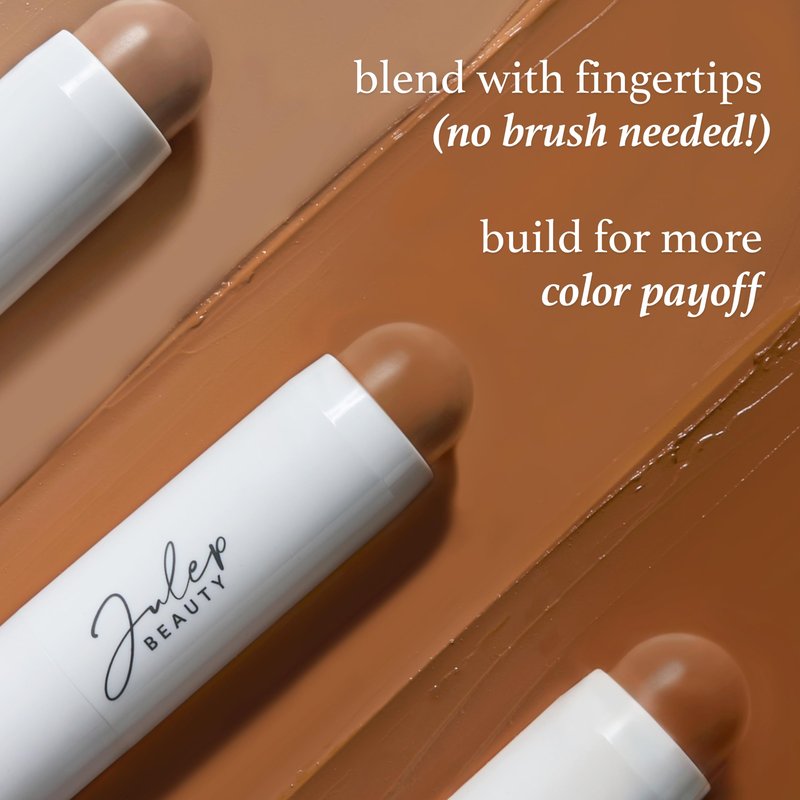 Skip The Brush Cream to Powder Bronzer Stick - Melted Cocoa - 2-in-1 Cream Bronzer and Contour Stick for the Face - Blendable, Buildable, No Brush Needed - Cruelty-Free, Dewy, All Skin Types
