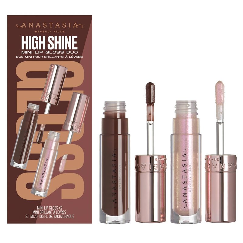 Anastasia Beverly Hills Mini Lip Gloss Duo - High-Pigment Scented Lip Lacquer Set for Volumized, Shimmering, and Luminous Lips - Aura + Molten