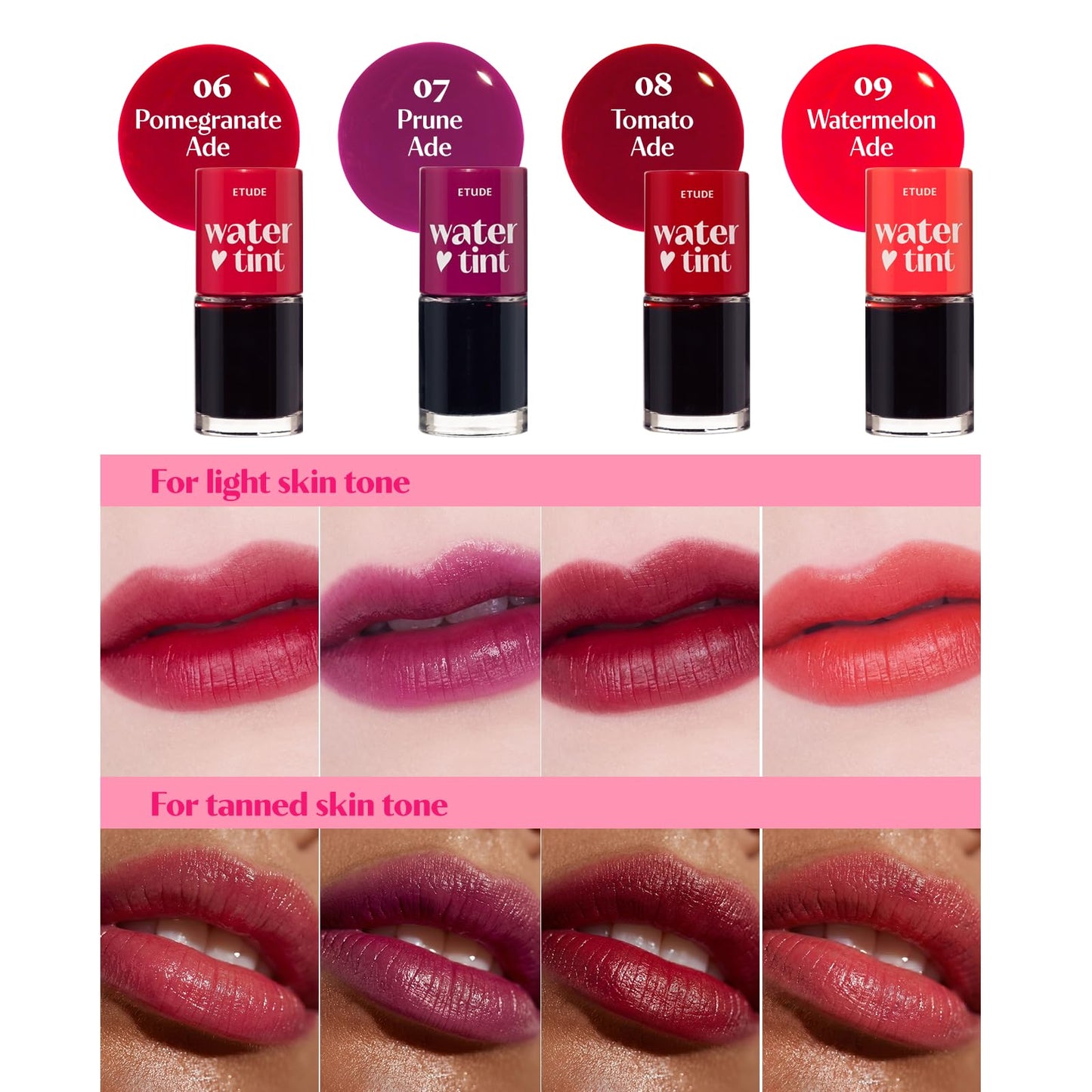 ETUDE Dear Darling Water Tint – Grape Ade | Korean Lip Stain & Lip Tint for Hydrated Pink Lips, Smudge-Proof Long-Lasting Lip & Cheek Makeup | K-Beauty Gift, Stocking Stuffers