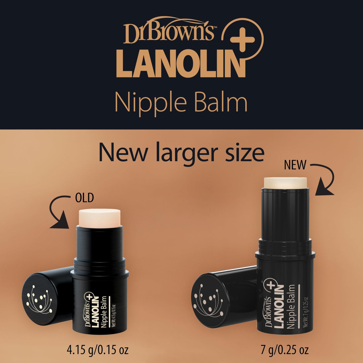 Dr. Brown's Lanolin+ Nipple Balm, Postpartum and Breastfeeding Essential, Soothe and Protect Dry, Chapped Nipples, 7 g/.25 oz