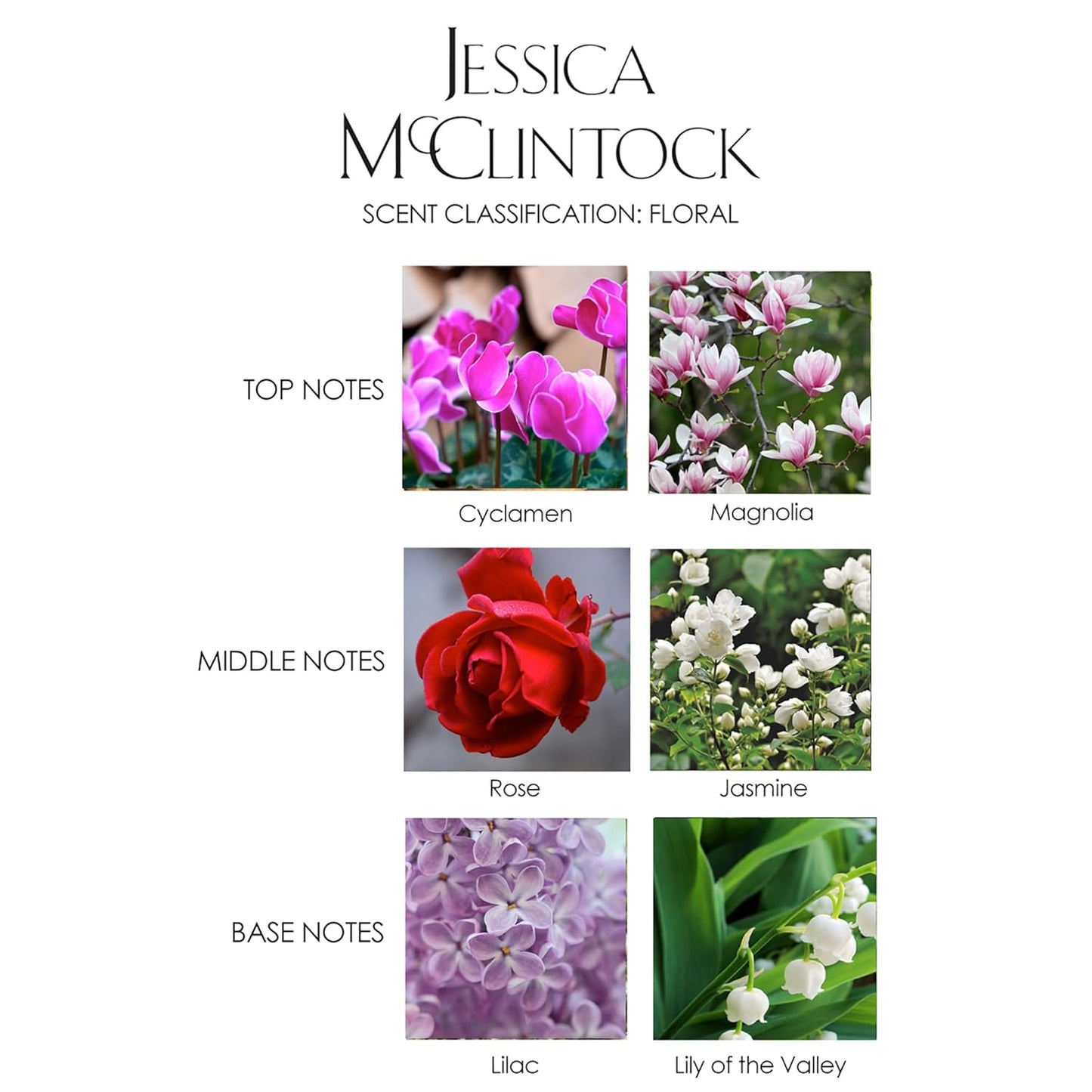 Jessica McClintock Number 3 Eau De Parfum Spray - Romantic Floral Fragrance with Jasmine & Musk | 3.4 oz