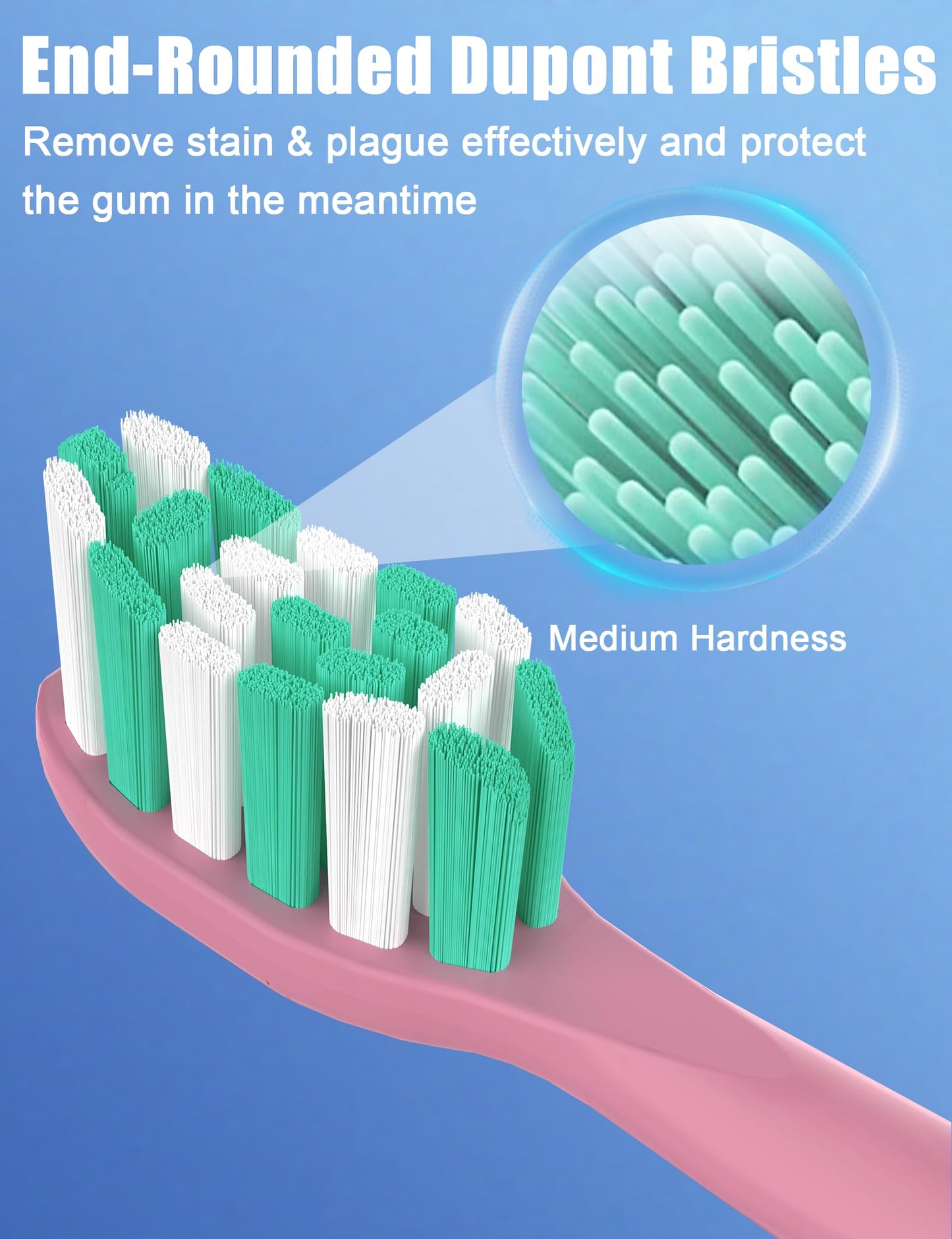 Toothbrush Replacement Heads for Philips Sonicare C2 C1 4100 5100 Electric Brush Head, 4 Pack, Pink